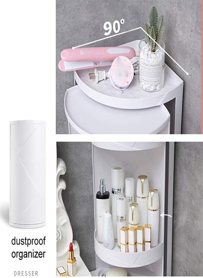 TRAY Bathroom Corner Shelf Cosmetic Storage Rack, Bathroom Rotating Triangle Storage Rack 360 Degree Rotating Triangle Shelf Multi-Function Organizer for Cabinet Bathroom - Image 3